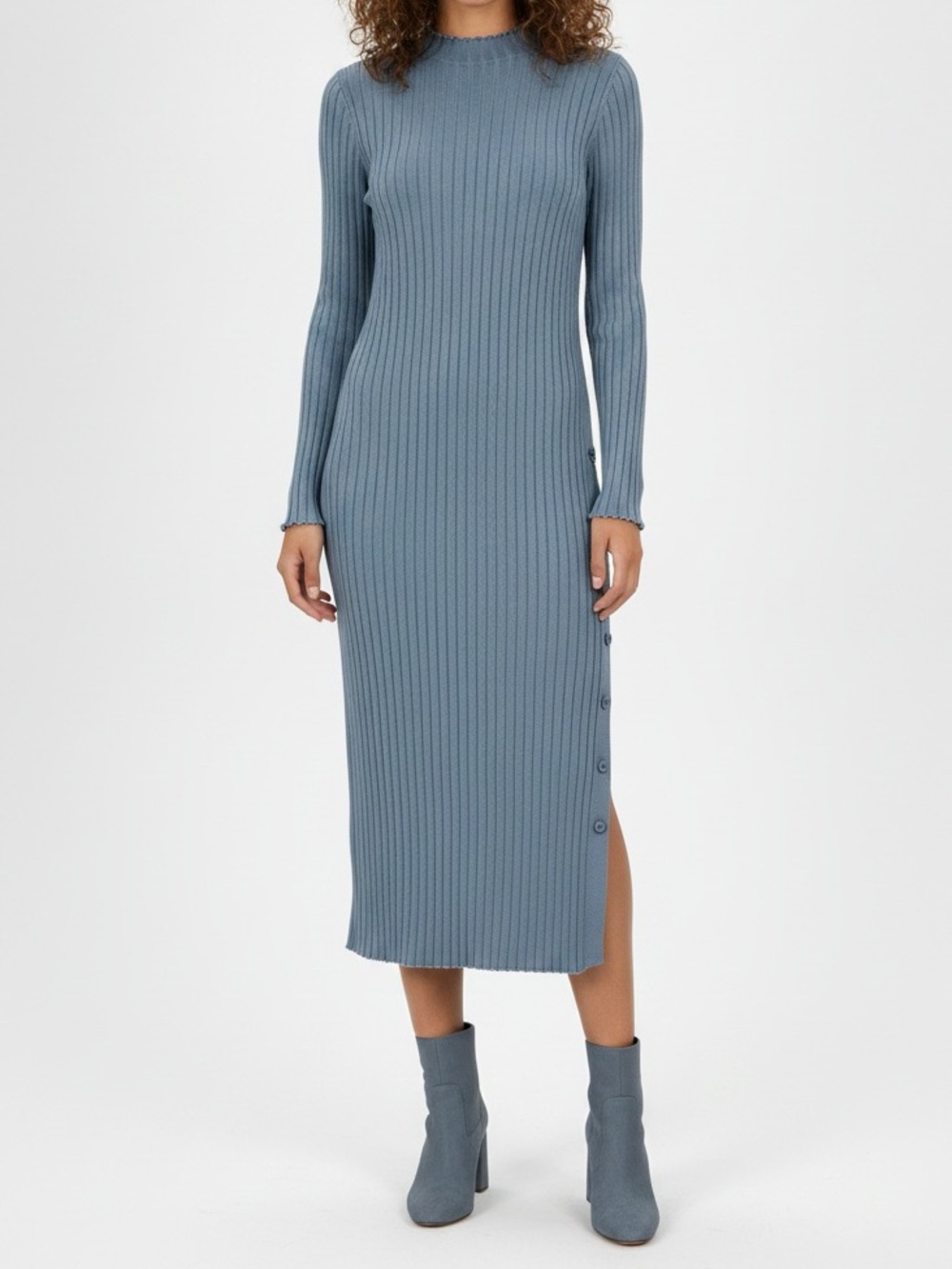 NWOT Lumiere Ribbed Knit Long Sleeve Midi Sweater Dress  Medium